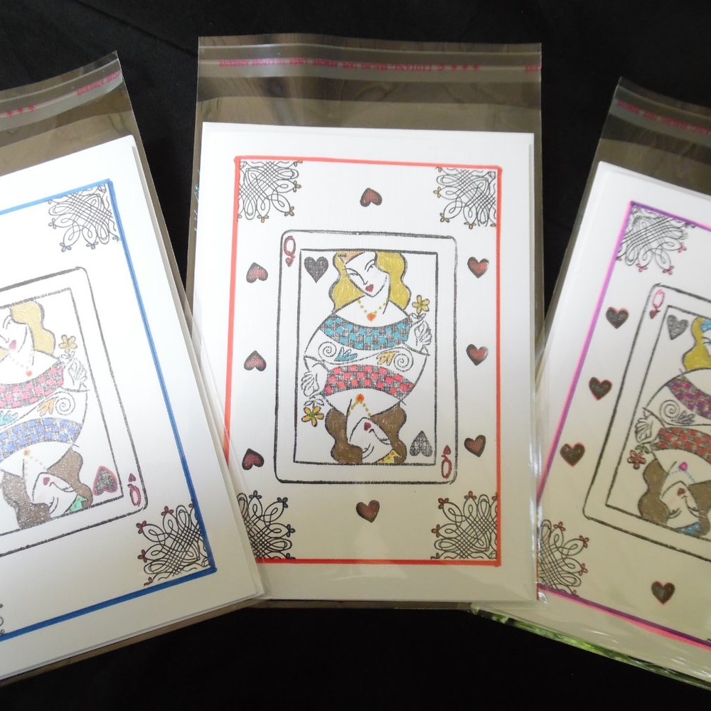 QUEEN OF HEARTS GREETING CARDS(3)